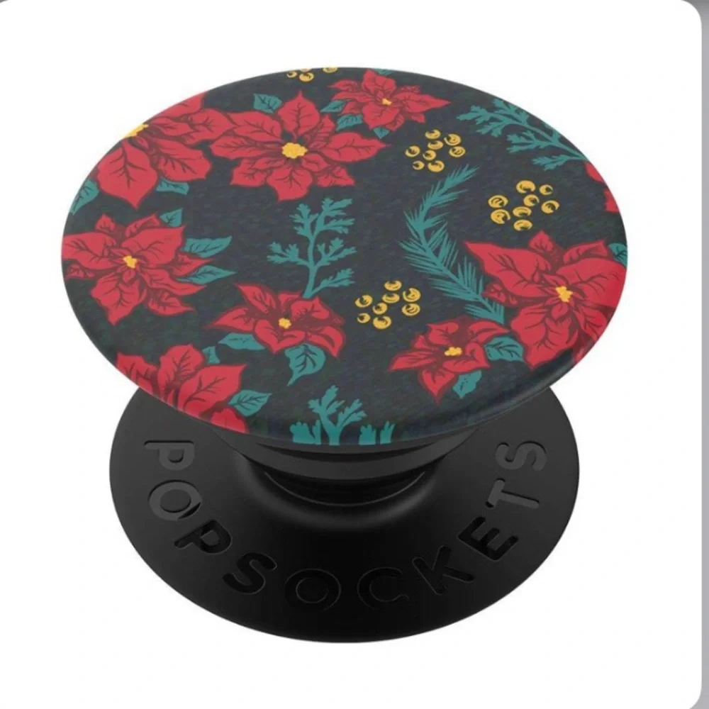 NIP Poinsettia PopSocket PopGrip Stand and Grip Phone Accessory